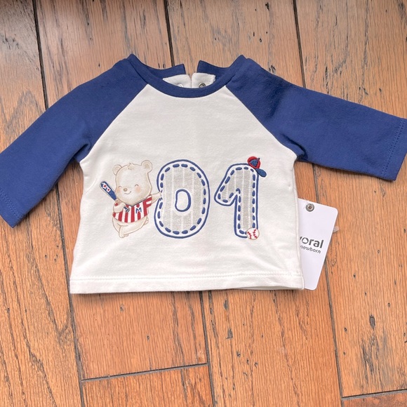 Baby boy 1-2 months long sleeve cotton shirt BNWT - Picture 1 of 2